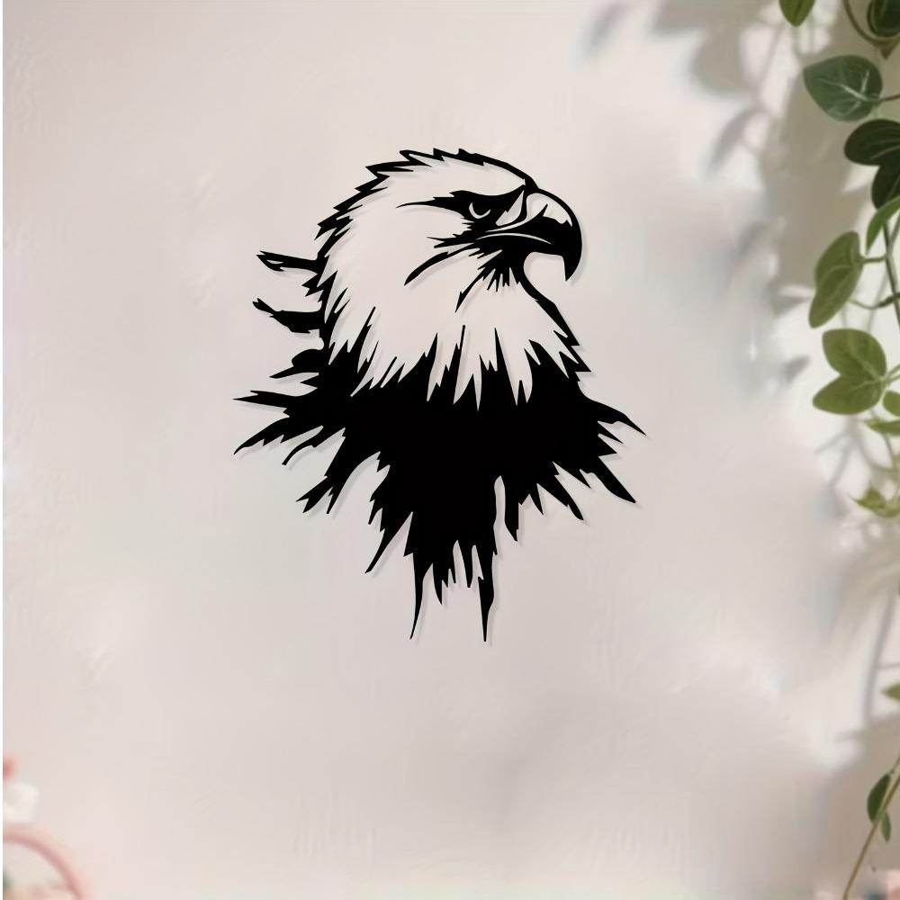 Modern Eagle Metal Wall Art, Large Soaring Bird Sculpture, Rust-Resistant Iron Statue for Living Room Garden Fence, Holiday Year Round Decor