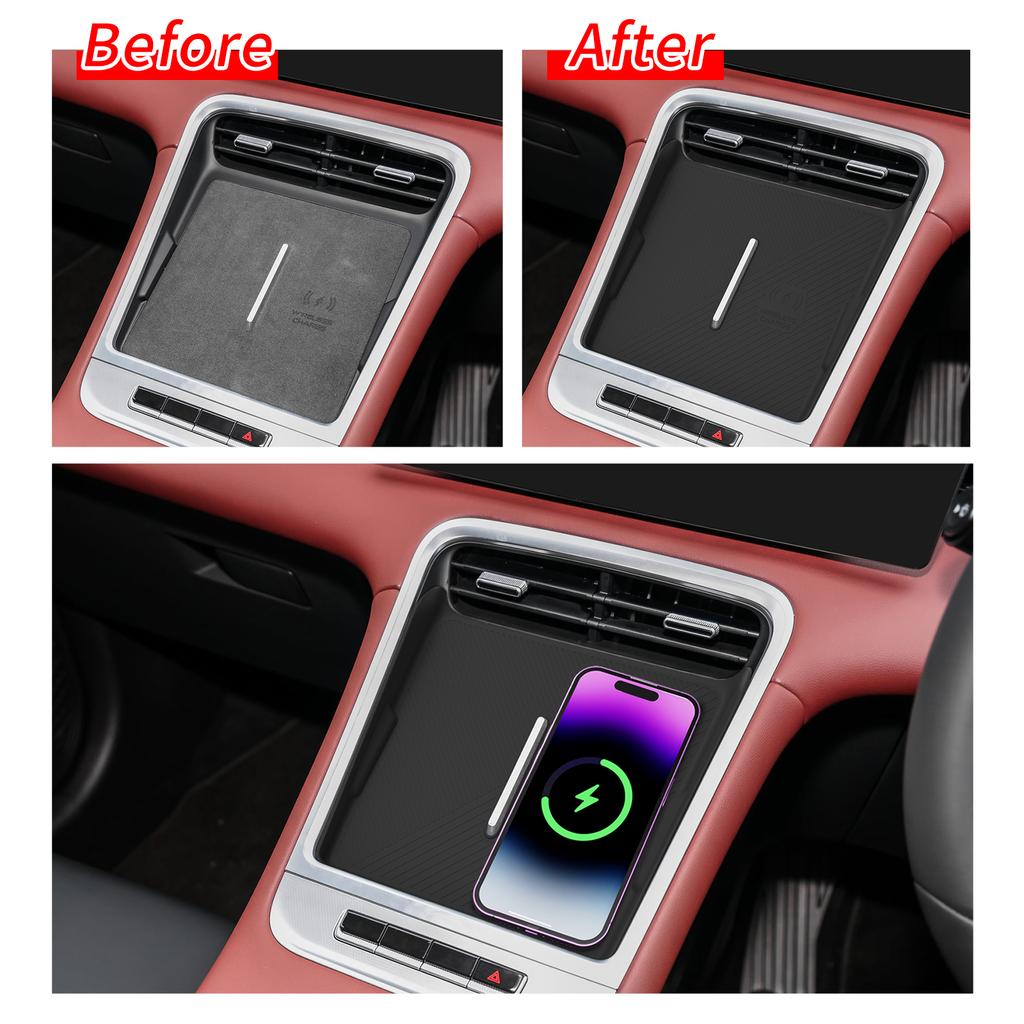 LUCKEASY Right Drive for Geely Proton X50 2025 2026 Car Anti-Dirt Pad Wireless Charging Mobile Anti-Slip Mat Car Accessiories