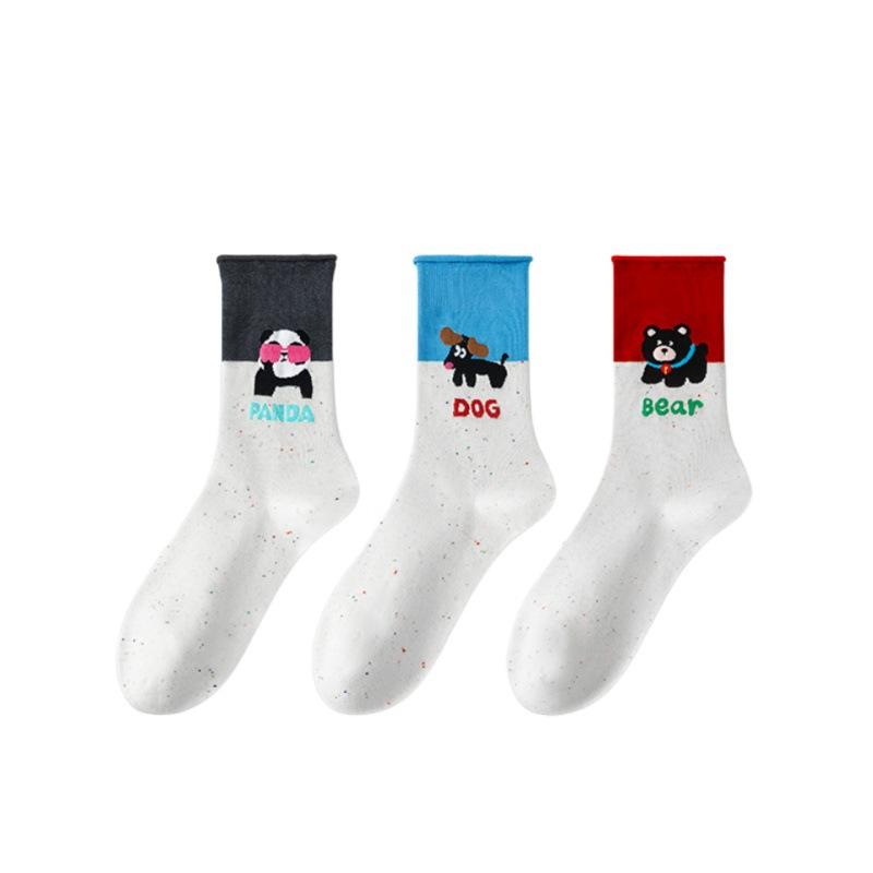 Female Spring and Autumn New Lovely Cartoon Sports Tube Cotton Socks