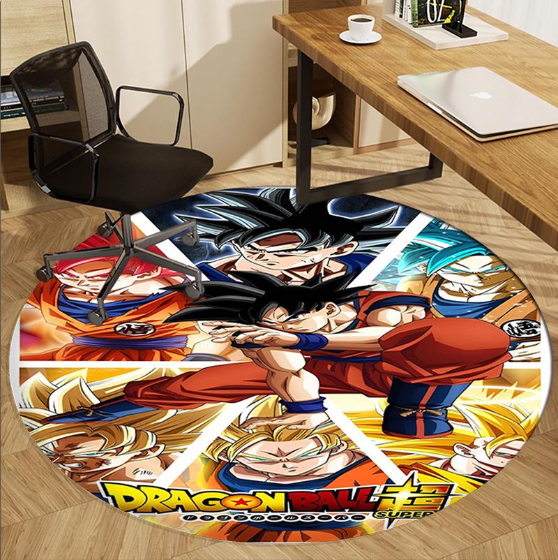 Dragon Ball Pattern Round Rug, Indoor/Outdoor Mat, for Picnic, Gameroom, Bedroom, Office, Living Room, Home Decor Carpet, Birthday Gift