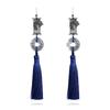 Orecchini Fatti a Mano in Argento Sterling 925 Stile Cinese con Design Intrecciato, Fibbia Ping'an, Nappe e Ganci per Orecchie Hanfu Qipao.