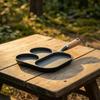 Cast Iron Pan with Wooden Handle Induction InductionreadySection PreSeasoned Breakfast Skillet