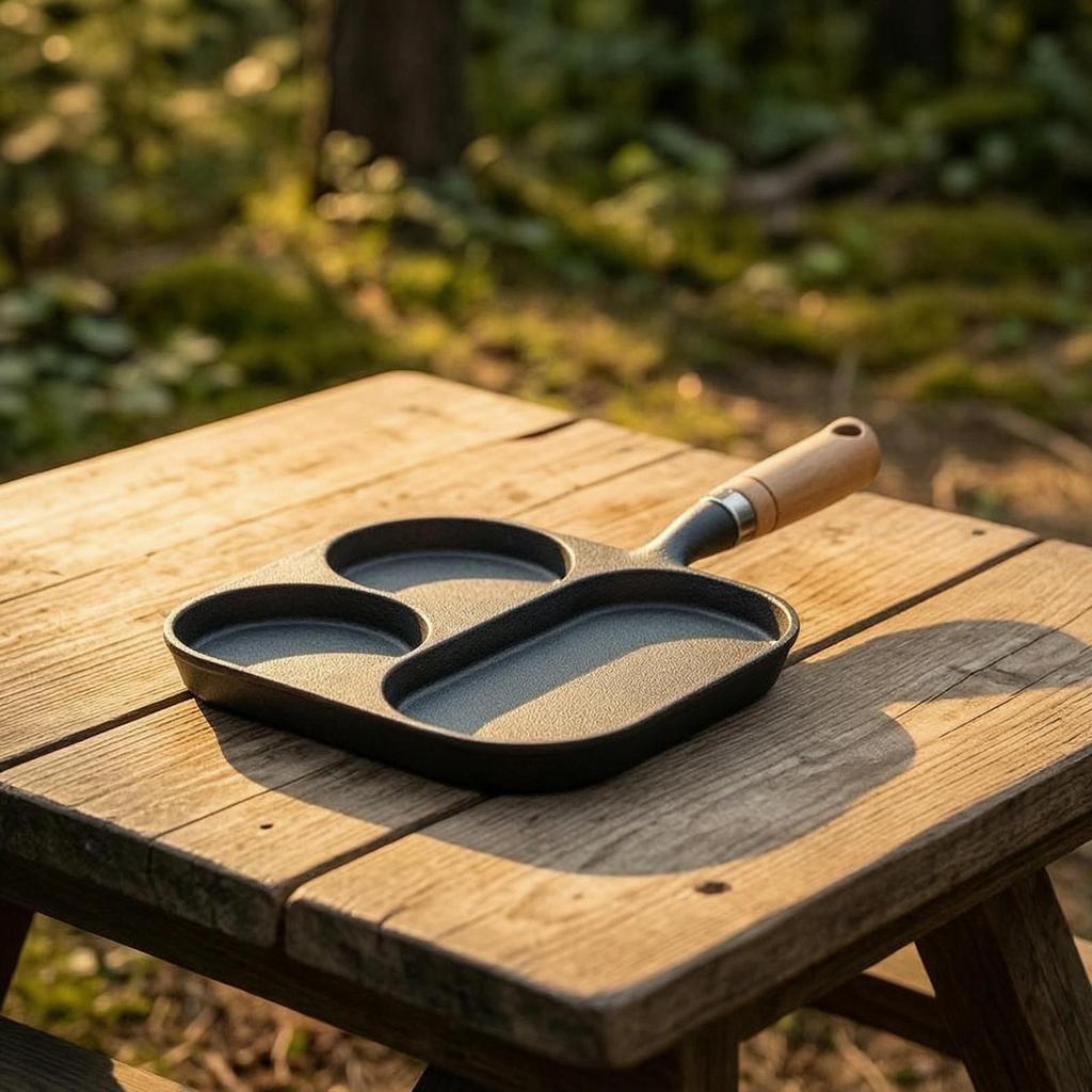 Cast Iron Pan with Wooden Handle Induction InductionreadySection PreSeasoned Breakfast Skillet