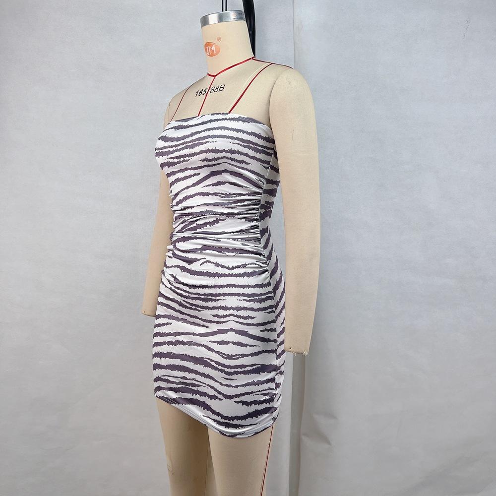 Damen Sexy rückenfreies Top Top Taille Plisseekleid