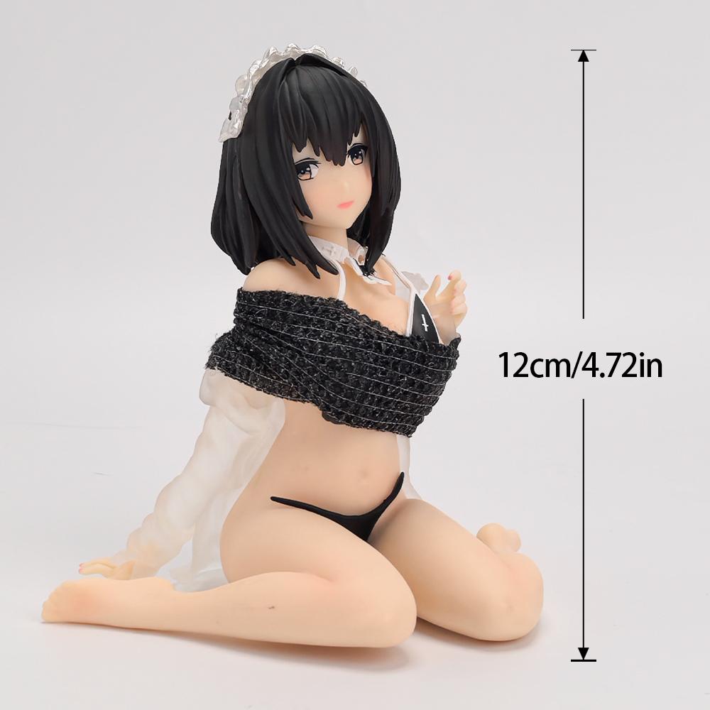 10cm Costume da Bagno Nero Maid-chan Modello Azione in PVC Anime Sexy +18 Non Censurato per Adulti Set Modello Regalo Giocattoli Durevole Qualità Premium