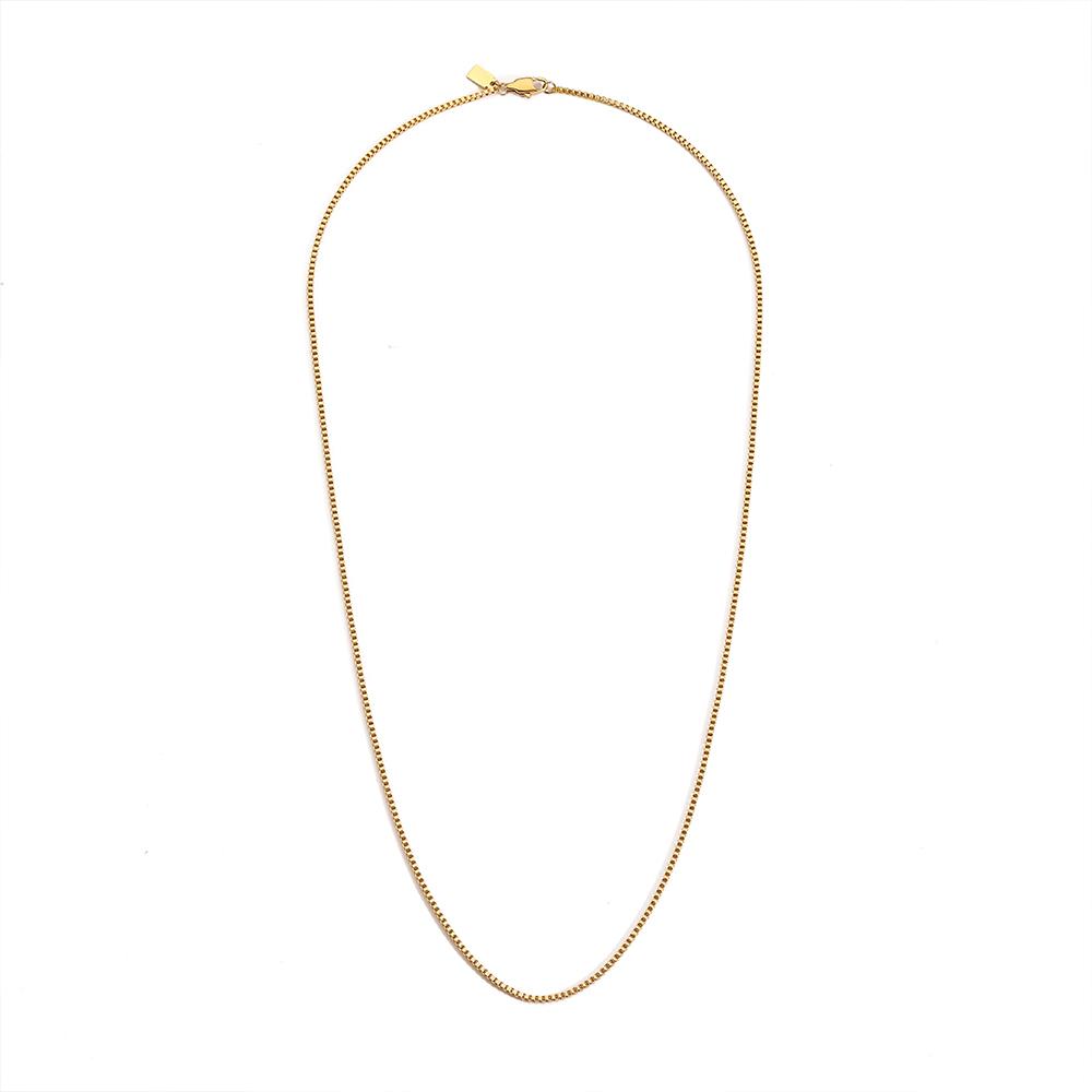 EManco Fashion Hypoallergenic Fine Jewelry Hip Hop Stainless Steel Gold Box Chain Necklace Jewelry Mens