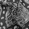 Trifong Bandana Black 100% Cotton Paisley Handkerchief Adult Bandana Cotton Cashew Unisex 55cm X 55cm Black