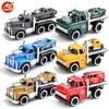 1:60 American MUSCLE TRAILER Alloy Diecast Car Model Toys Sound Light Pull Back Metal Body Rubber Tires Trailer Toys Kids Gifts