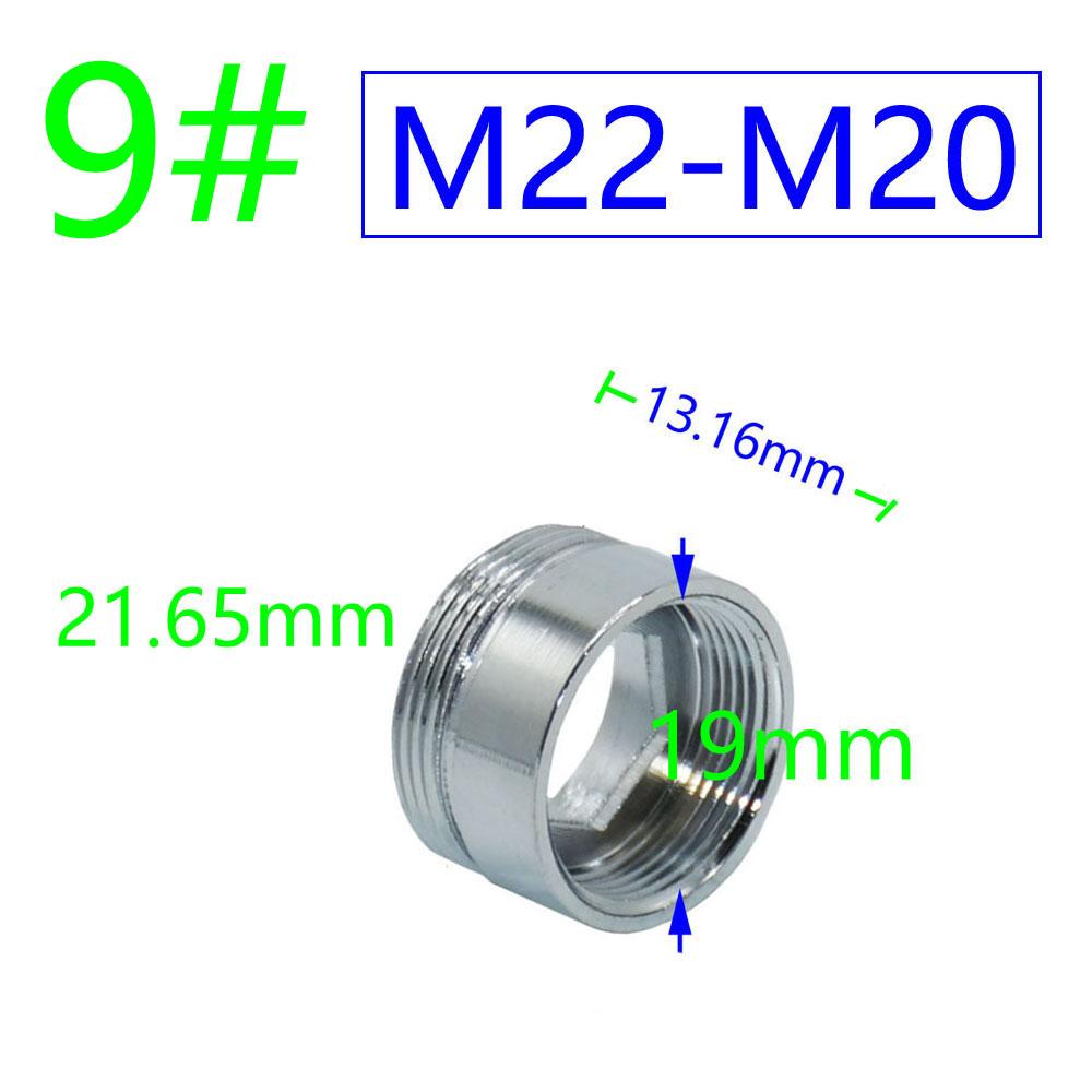 Silver 1/2" M16 M17 M18 M19 M20 M22 M24 M28 M32 Thread Connector Brass For Faucet Conversion Repair Tap Adapter 1Pcs