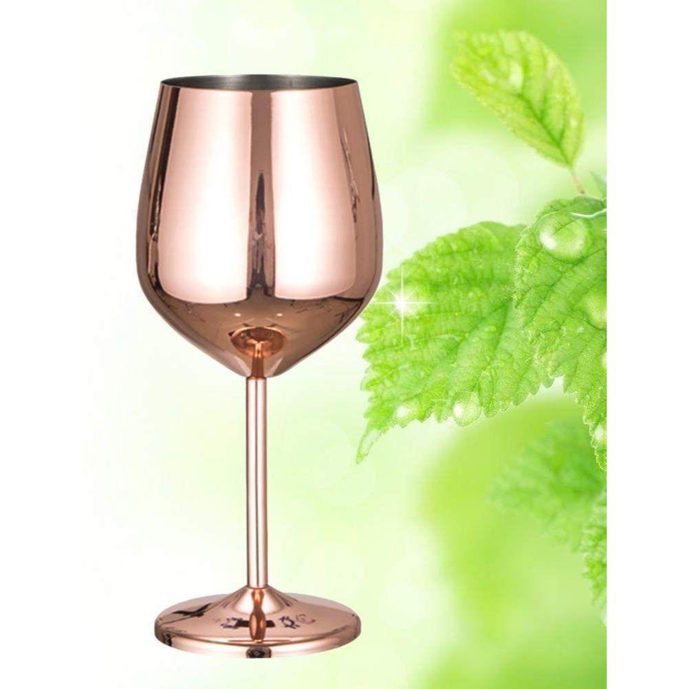 Glasses, Shatter Proof Copper Coated Unbreakable Wine Glass Goblets,Premium Gift for Men and Women, Party Supplies - 350 Ml Set of 2 Pcs