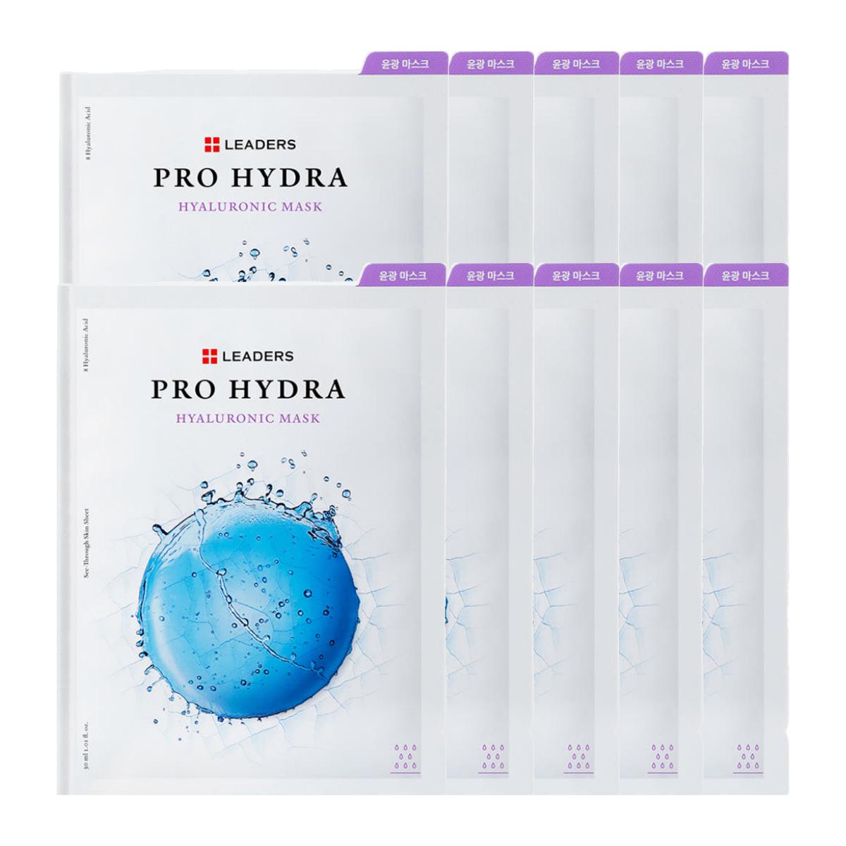Leaders Pro Hydra Hyaluronic Mask Intense Hydrating Plumping 40ml x 10 Sheets