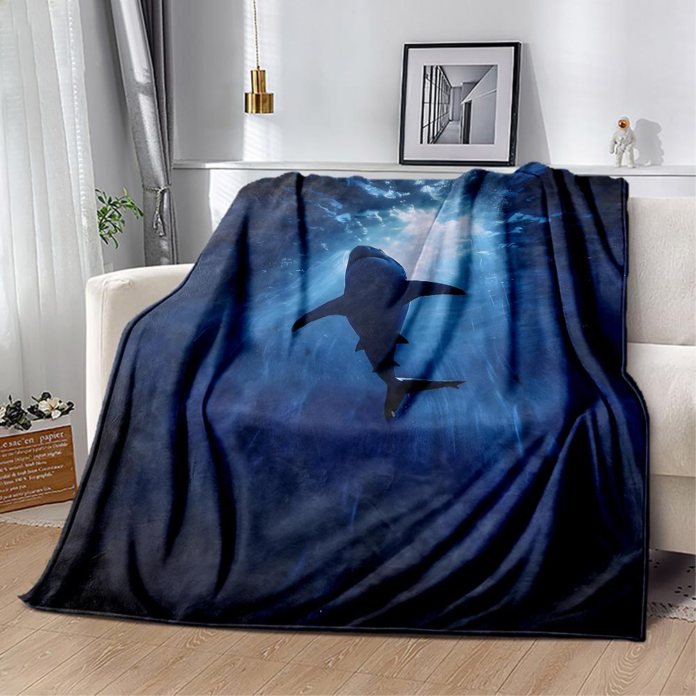 Shark Fantasy Underwater Blanket Soft & Cozy Great for Livingroom Bed Chair for All Seasons Modern Ideal Gift for Friends Family Couples Picnic