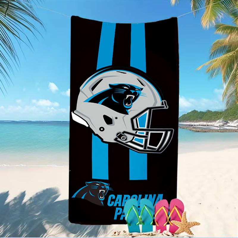 Beach Towel with Carolina Panthers Pattern - Soft,absorbent,machine Washable Lightweight&Modern,swimming,Travel Essentials