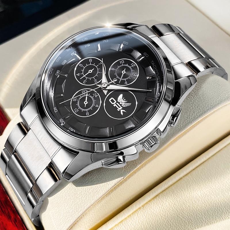 OPK 6032 Quartz Watches for Men Classic Trendy Chronograph Waterproof Luminous Men's Dress Wriswatches Original Brand Man Watch