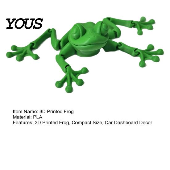 Creative 3D Printed Animal Frog Ornament, Movable Joint Figurine, Stress Relief Simulation Appearance Toy, Desktop Decoration, for Kitchen