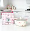 Girly Heart Tulip Ceramic Double-Ear Soup Bowl, Large Capacity, High Temperature Resistant, Ideal for Instant Noodles and Luosifen.