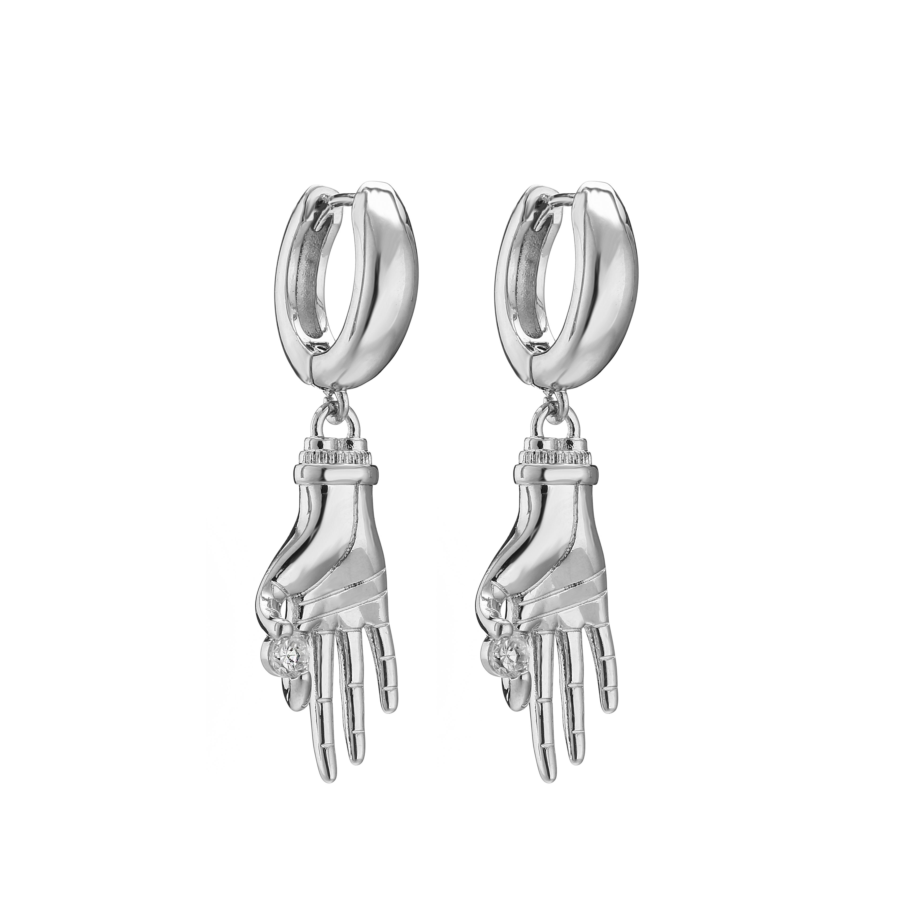 

HECEHNG,Trendy Black Pantant Punk Huggies Drop Earrings For Women,Hand Cute bear Zircon ,Wholesale Accessroies
