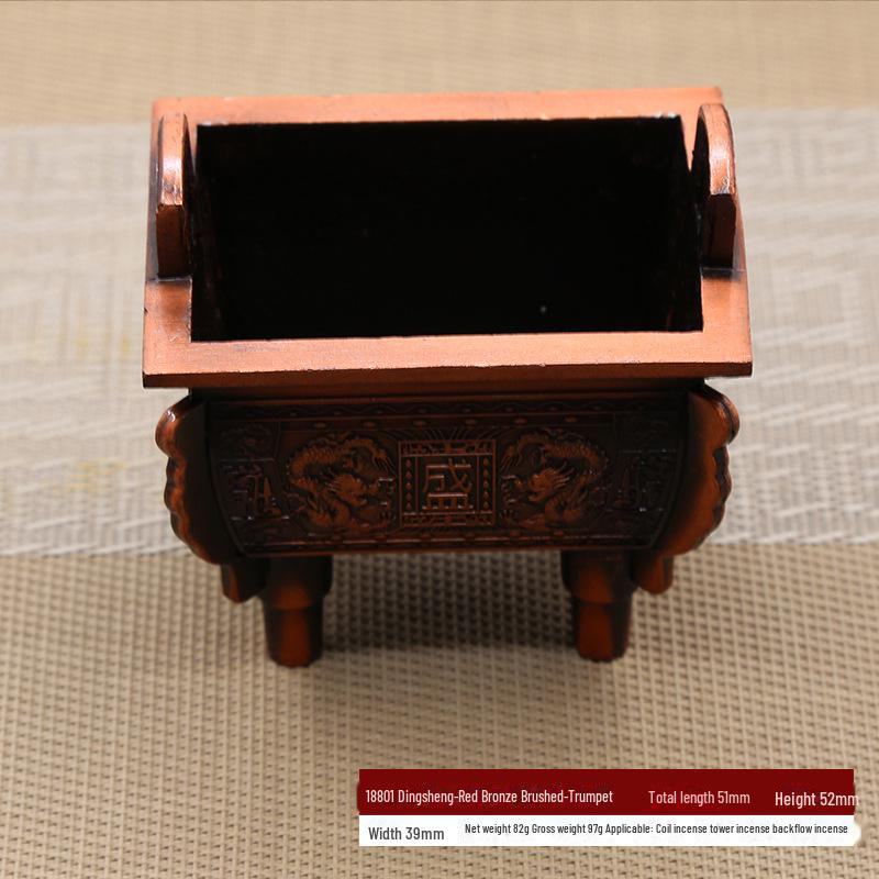 Antique Copper Sandalwood Incense Burner - Classical Tripod Design for Home Decor and Tea Ceremony.