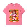 Tricouri spălate 275 GSM 100% Bumbac Dragon Ball V25 Android 21 Imprimeu Waifu Unisex Tricou Greu din Bumbac