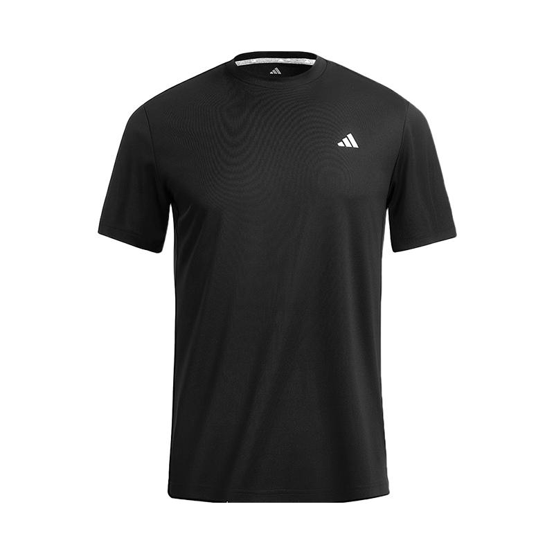 Adidas Classic Three Stripes Quick-Dry T-Shirt Breathable Casual Fashion Trend Sports Crew Neck Short Sleeve Men Tops Black KC3741