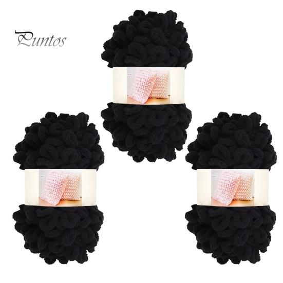 

3 рулона пряжи для вязания на пальцах пряжа для вязания крючком не нужна пряжа пушистая пряжа для вязания на пальцах для начинающих опытных мастеров одеяла для самостоятельного вязания шарфы чёрный