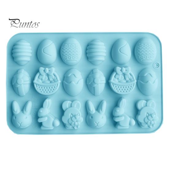 18 hålrum Hållbar matkvalitet enfärgad tårtform påskägg Kaninfestival Fest dessertframställningsform för bageri