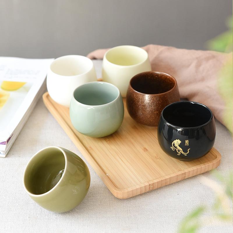 Large White Porcelain Tea Cup Gongfu Lohan Style Ceramic Cup for Single Person Home Office Tea Ceremony Drinking Gift Set
