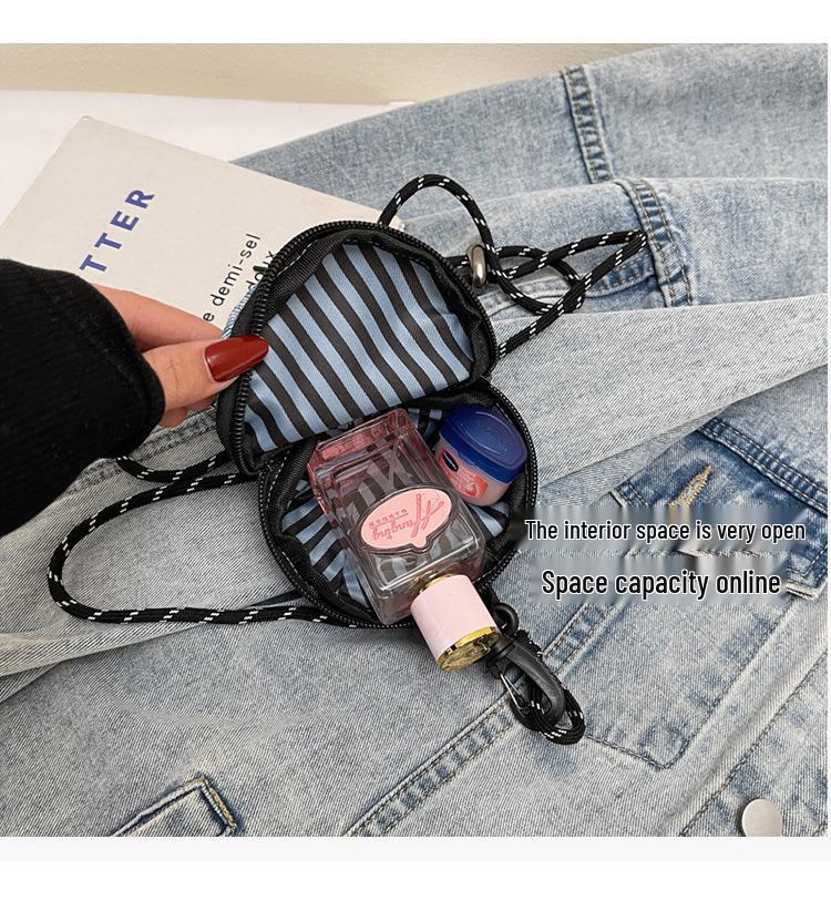 Korean Style Trendy Denim Mini Crossbody Bag with Lanyard and Coin Purse