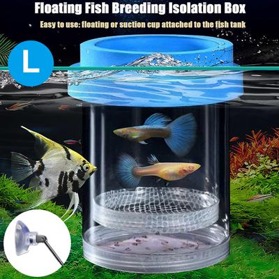 Versatile Fish Breeding Box with Suction Cup Attachments; Ideal for Separating Parent & Fry; Offers 270° Flowing Water