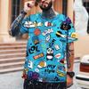 Fun Graffiti Street T-shirt 3D Printed Men's Hip Hop Summer Cool Tee shirt Casual Youth Popular Personality Short Sleeve Top