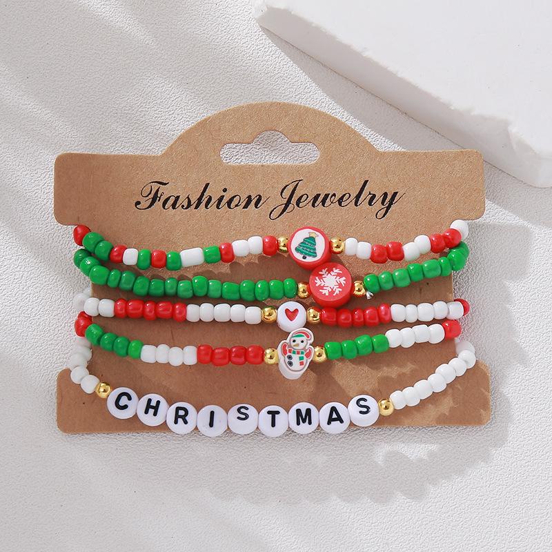 Europäisches & Amerikanisches Weihnachts-Perlenarmband-Set für Damen