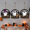 Round Halloween Ghost Door Hanger Hollow Out Ghost Hanging Plaque  Garden Yard Decor