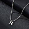 Simple A-Z Letter Necklace for Men Waterproof Stainless Steel 26 Letters Pendant Necklace Men’s Minimal Initial Necklace