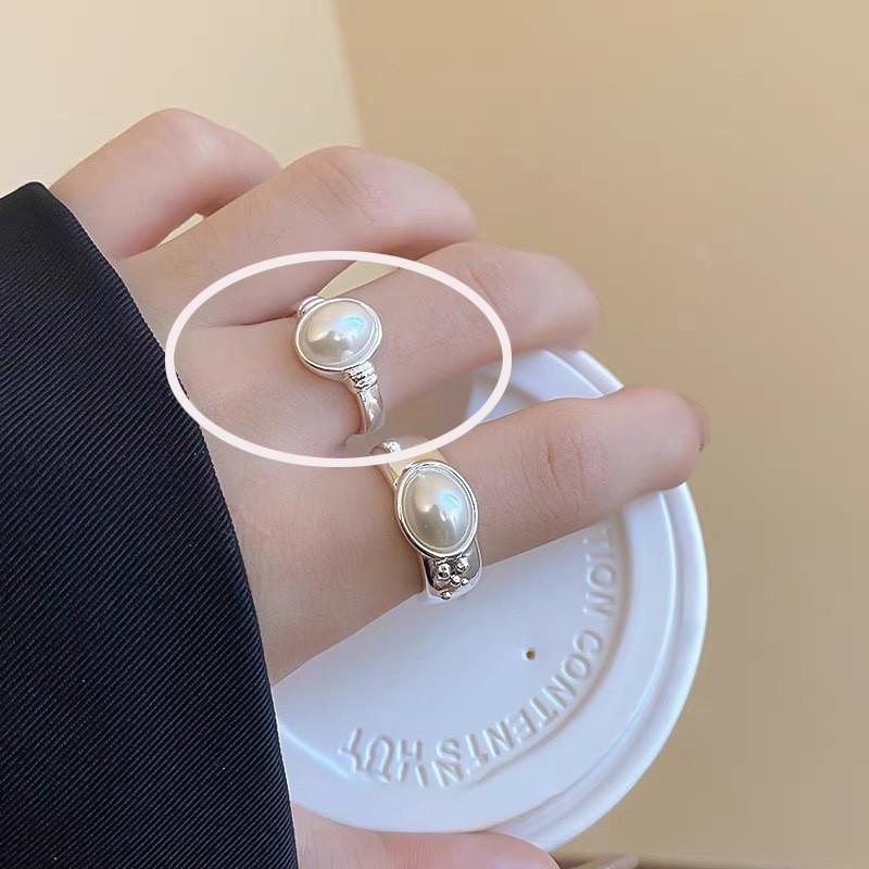 Korean Version Plain Ring Irregular 925 Sterling Silver Versatile Ring Women's Niche Ins Style Design Non-fading Combination Ring