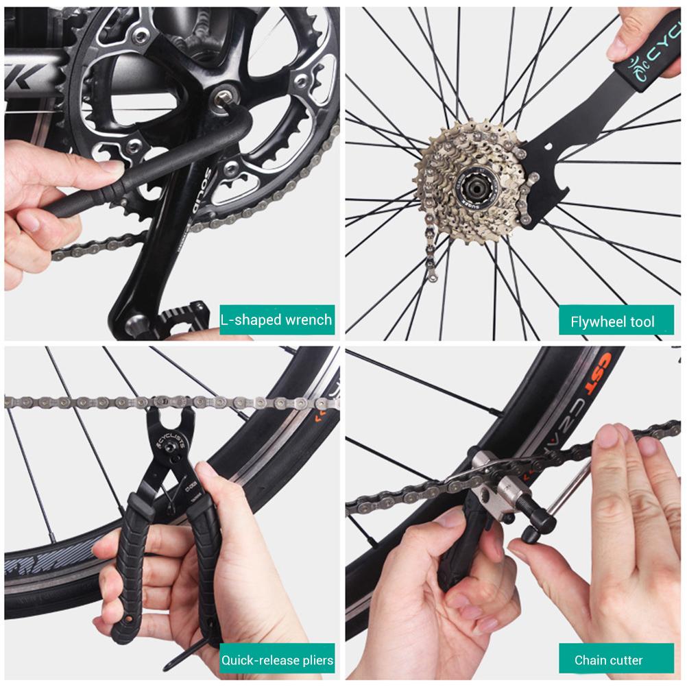 Bike Repair Tools Professional Cycling Multitool Chains Pedal BB Wrench Hex Key Bike Tools Kit Box
