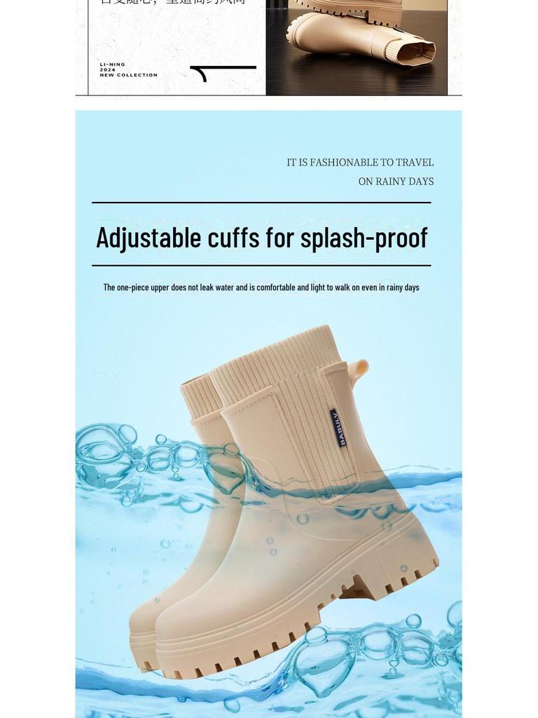 Chelsea Gummistiefel für Damen, mittelhoher Schaft, wasserdicht, rutschfest; Ideal für den Außenbereich.