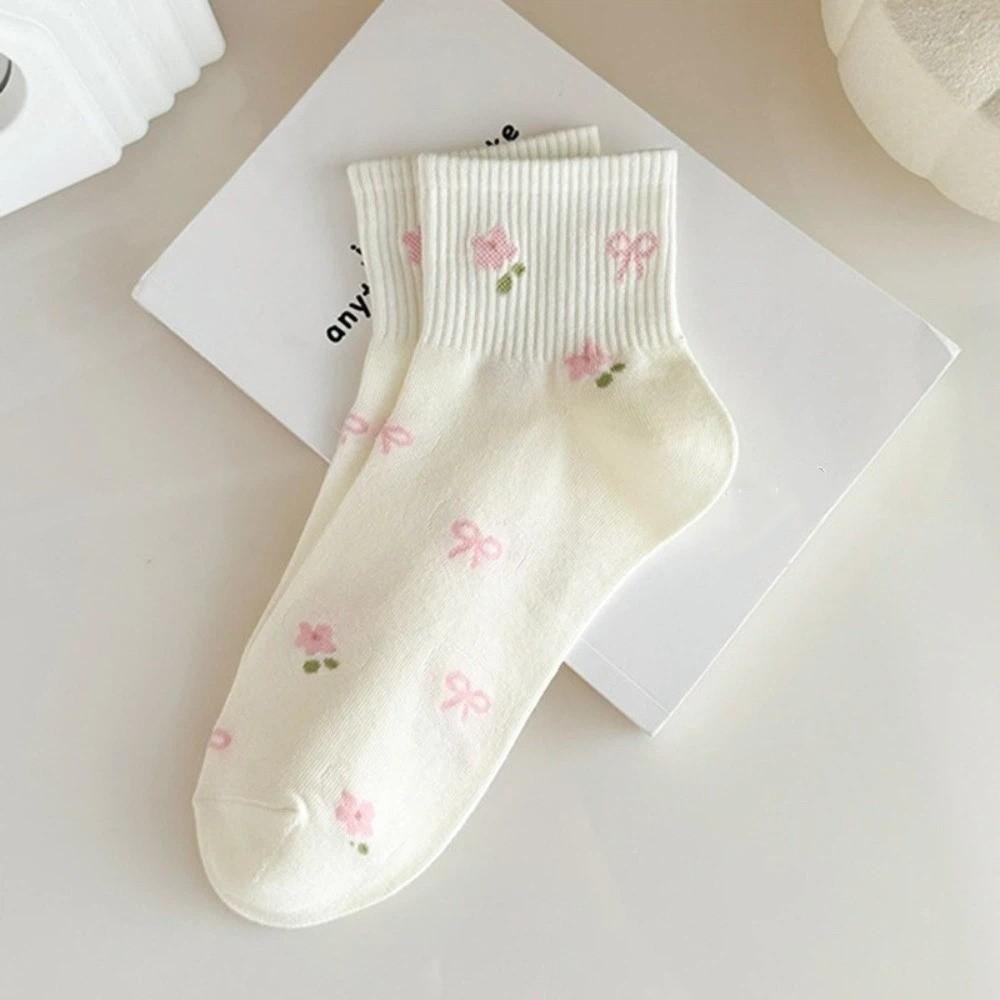 Low Cut Japanese Women's Socks Cute Floral Socks Comfortable Short Tube Socks  Spring Summer