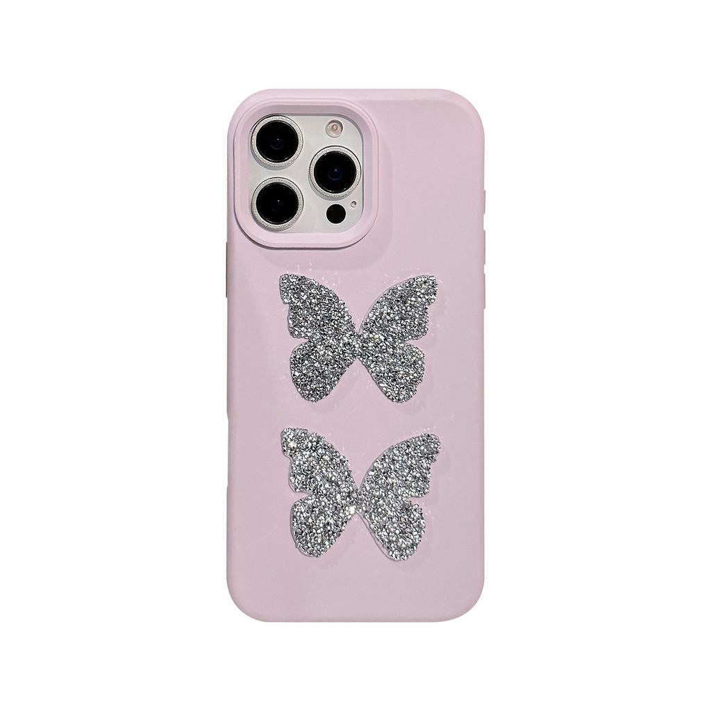 Flash Diamond Butterfly Suitable for 17promax Apple 16 Mobile Phone Case Iphone14 High end Sense 1311 Three Dimensional Soft
