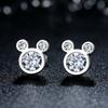 Mouse Shiny Zircon Earrings for Women Fashion European American Jewelry