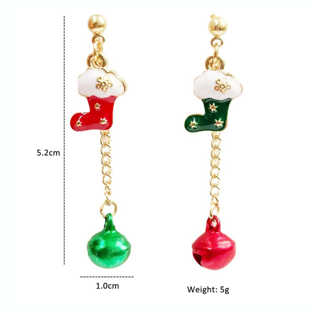 Christmas Color Block Hoop Earrings
