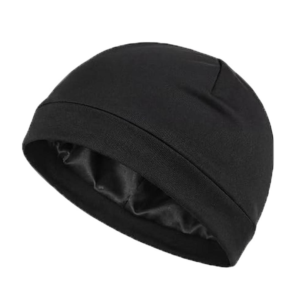 Satin-Lined Skull Cap Breathable Night Sleep Hat Soft Beanie Cap  For Men Women
