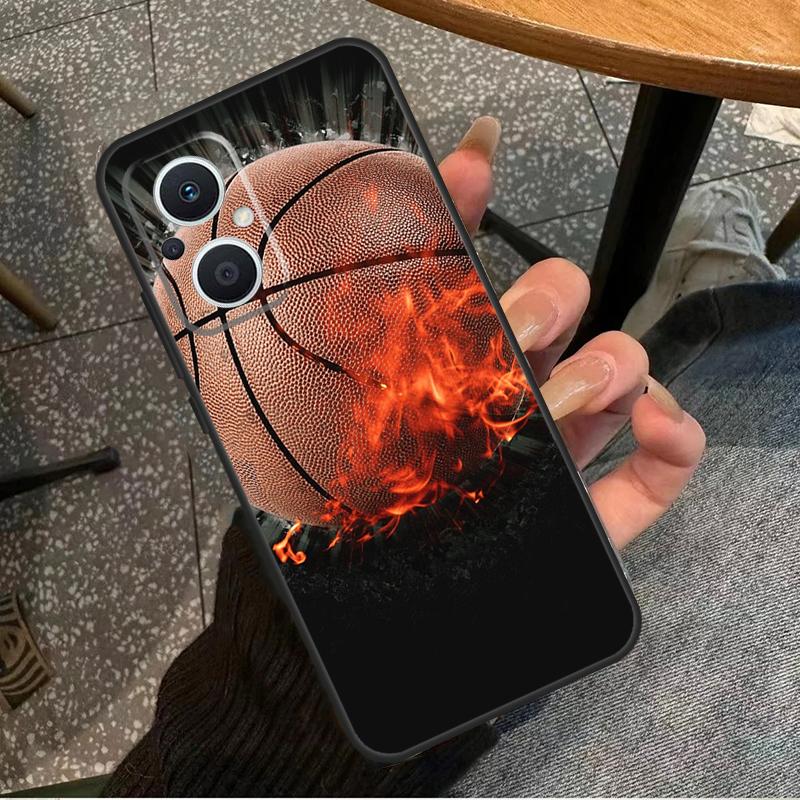 Basketball On Fire For OPPO Reno 10 11 12 13 14 Pro 7 8 Lite 8T 11F 12F 13F 14F OPPO Find X8 X9 X5 X6 Pro Case