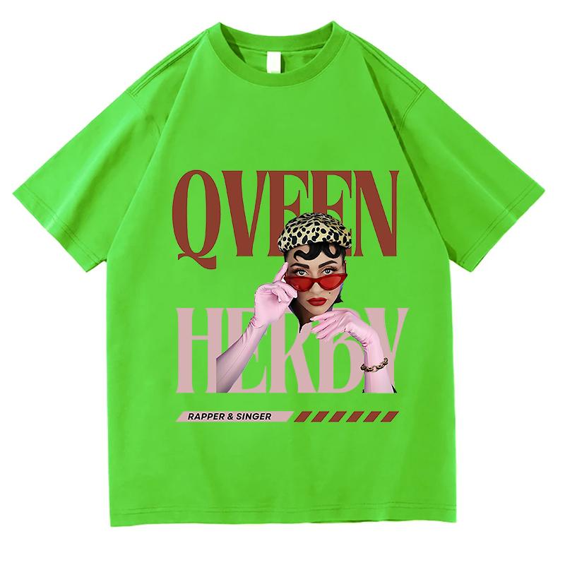Qveen Herby Unisex T-Shirts Unisex Rundhals 100% Baumwolle Kurzarm Y2k 2026 Mode Beliebte T-Shirts Ästhetische Mode Streetwear Oberteile