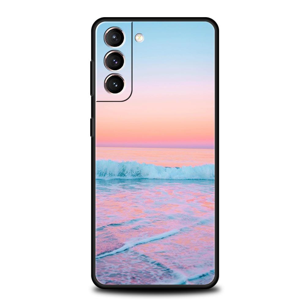 Sea blue Sky beach Phone Case For Samsung Galaxy S23 Ultra S22 S21 S20 FE 5G S10 S10E S9 S8 Plus Note 20 Silicone Cover Bumper