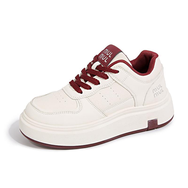 Muffin Platform White Shoes Women's Spring and Autumn 2025 New Korean Version Internet Celebrity Casual Student Board Shoes Women Ins Tide