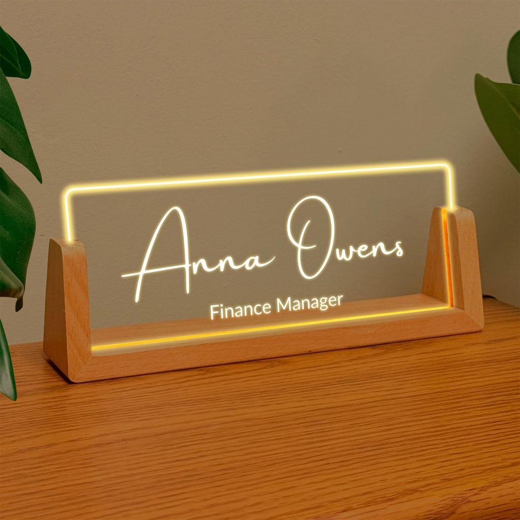 Personalized Name Plate For Desk Business Desk Gift With LED Stand Elegant Gift For Coworkers Employees Work Gift For Team Members
