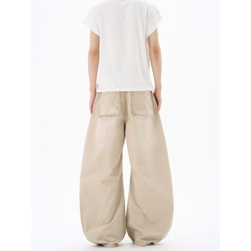 Kisko New Retro Three-Dimensional Cut Distressed Wide-Leg Scimitar Pants Unisex Trendy Brand Cool Loose Casual Pants
