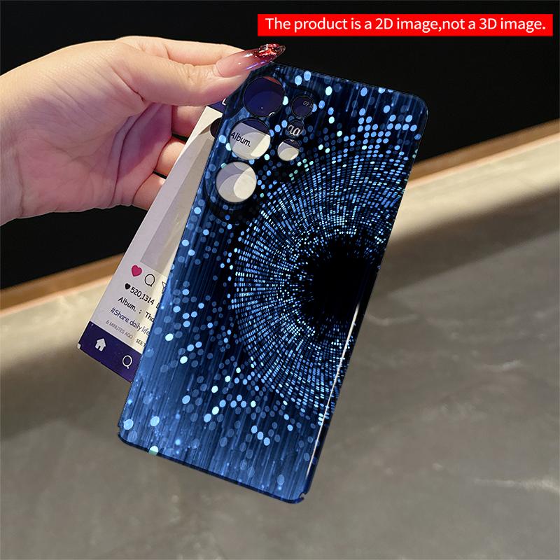 2DFlat Samsung phone case Blue Digital Spiral Dot Pattern Phone Case Applicable to Galaxy S22 S23 S24 S25ULTRA S26 A12 A13 A14 A15 A16