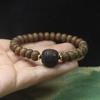 Eaglewood 9mm Abacus Beads Bracelet with Pixiu, Wooden DIY Buddhist Prayer Beads Mala for Men Women