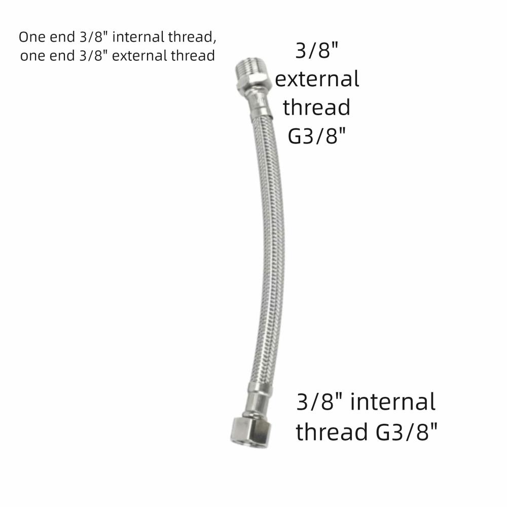 30/40cm Corrugated Water Hose Explosion-proof Large Flow Hot and Cold Water Faucet Inlet Hose Stainless Steel